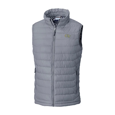 Men's Columbia Gray Georgia Tech Yellow Jackets Powder Lite Omni-Heat Full-Zip Vest