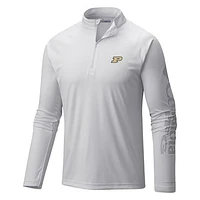 Men's Columbia White Purdue Boilermakers Terminal Tackle Omni-Wick Quarter-Zip Top