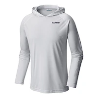 Men's Columbia White Illinois Fighting Illini Terminal Tackle Omni-Shade Lightweight Pullover Hoodie