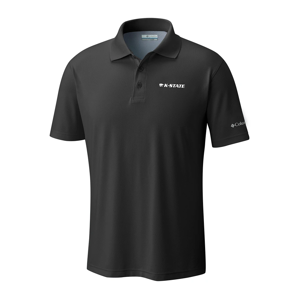 Men's Columbia Black Kansas State Wildcats Low Drag Offshore Omni-Shade Polo