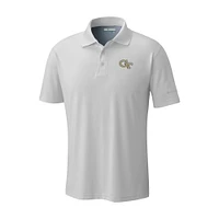 Men's Columbia  White Georgia Tech Yellow Jackets Low Drag Offshore Omni-Shade Polo