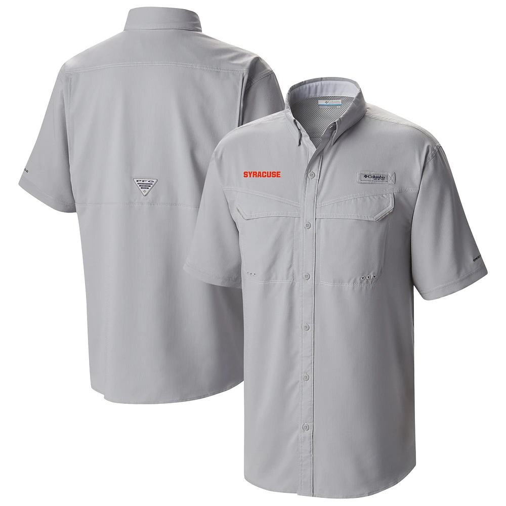 Men's Columbia Gray Syracuse Orange Low Drag Offshore Omni-Wick Button-Up Shirt