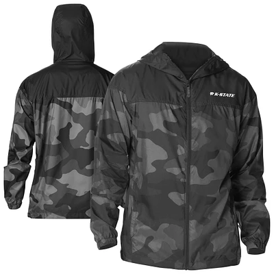 Men's Columbia  Black Kansas State Wildcats Flash Challenger Novelty Omni-Tech Full-Zip Windbreaker Jacket