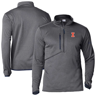 Men's Columbia  Charcoal Illinois Fighting Illini Park View Fleece Omni-Wick Half-Zip Pullover
