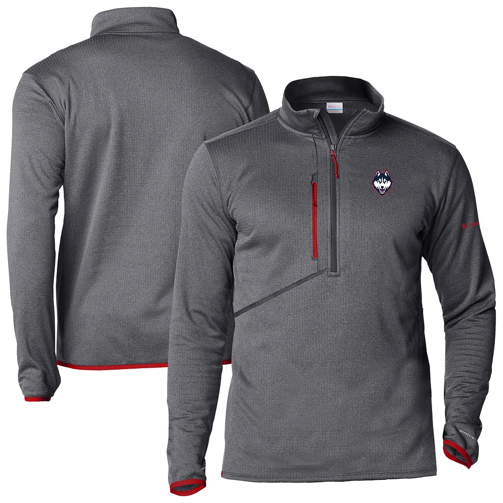 Men's Columbia Charcoal UConn Huskies Park View Fleece Omni-Wick Half-Zip Pullover