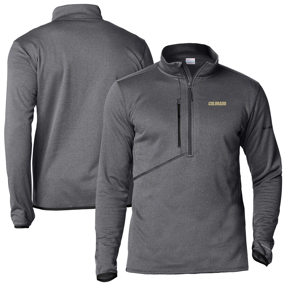 Men's Columbia Charcoal Colorado Buffaloes Park View Fleece Omni-Wick Half-Zip Pullover