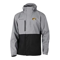 Men's Columbia  Gray/Black Missouri Tigers Hikebound Omni-Tech Full-Zip Rain Jacket