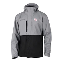 Men's Columbia  Gray/Black Houston Cougars Hikebound Omni-Tech Full-Zip Rain Jacket