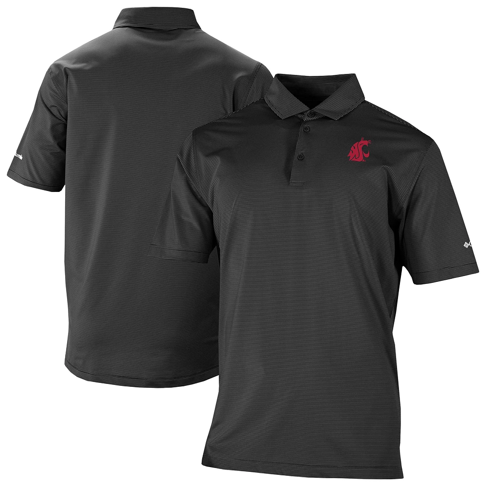 Men's Columbia Black Washington State Cougars Double Hit Polo