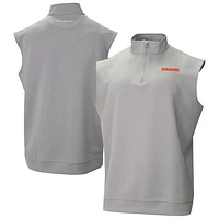 Men's Columbia Gray Syracuse Orange Omni-Wick Wickhams Hills Quarter-Zip Vest