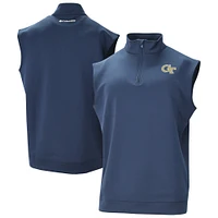 Men's Columbia Navy Georgia Tech Yellow Jackets Omni-Wick Wickhams Hills Quarter-Zip Vest