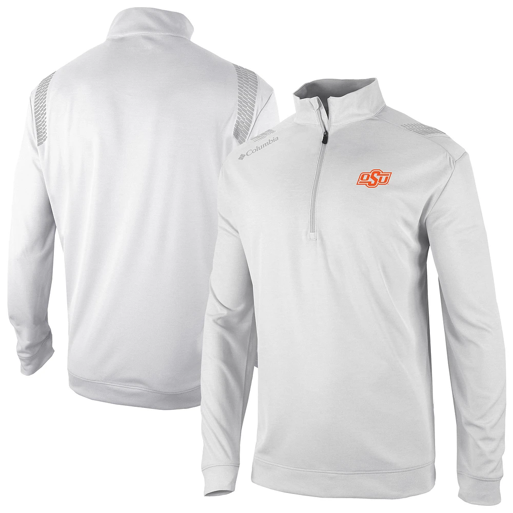 Men's Columbia White Oklahoma State Cowboys Oakland Downs Quarter-Zip Top