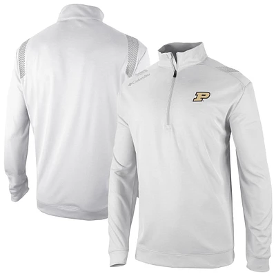 Men's Columbia White Purdue Boilermakers Oakland Downs Quarter-Zip Top
