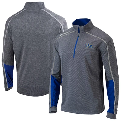 Men's Columbia Heather Gray Pitt Panthers Omni-Wick Shotgun 2.0 Quarter-Zip Top