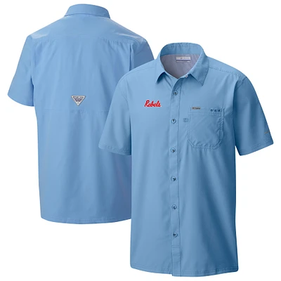 Men's Columbia  Powder Blue Ole Miss Rebels Slack Tide Omni-Wick Button-Up Camp Shirt