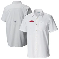 Men's Columbia  White Ole Miss Rebels Slack Tide Omni-Wick Button-Up Camp Shirt