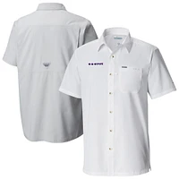 Men's Columbia  White Kansas State Wildcats Slack Tide Omni-Wick Button-Up Camp Shirt