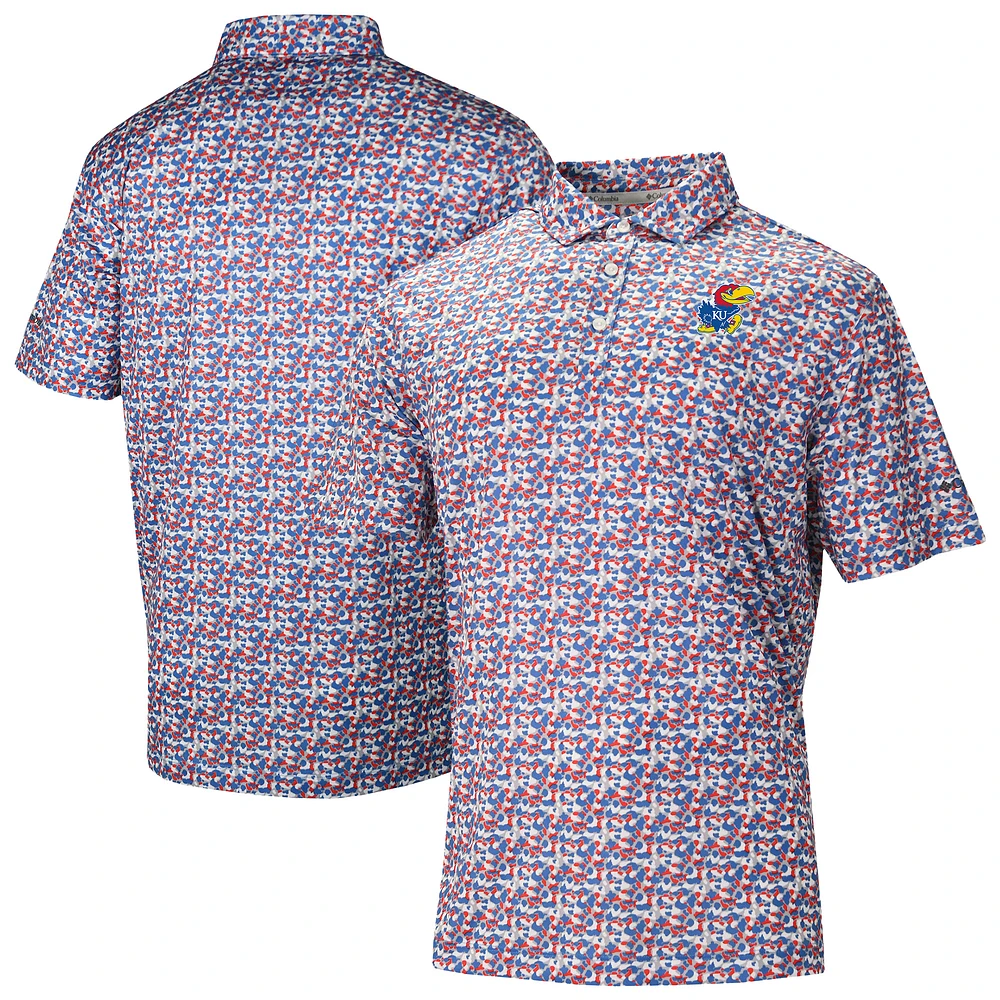 Men's Columbia Blue Kansas Jayhawks Catchy Swing Polo