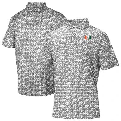 Men's Columbia Gray Miami Hurricanes Catchy Swing Polo