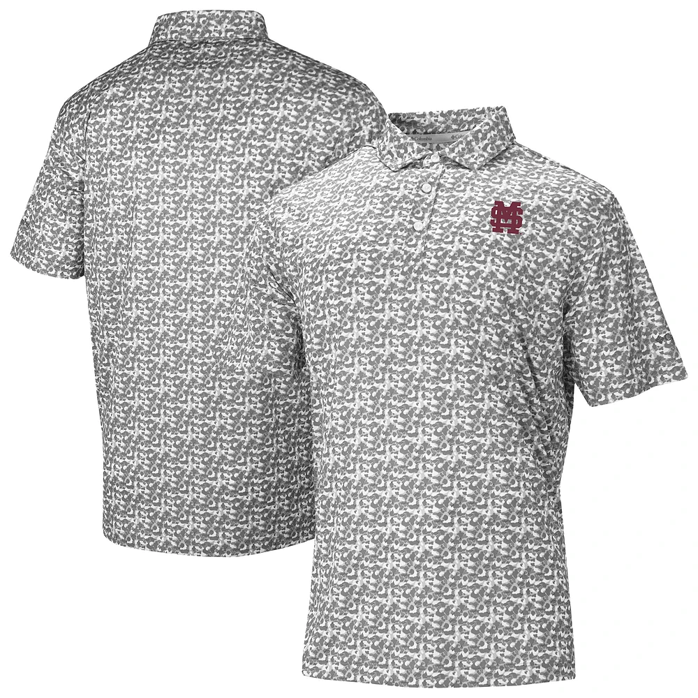 Men's Columbia Gray Mississippi State Bulldogs Catchy Swing Polo