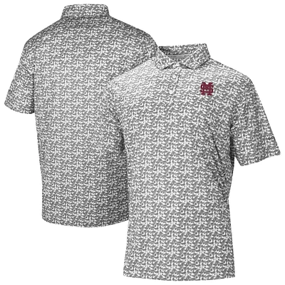 Men's Columbia Gray Mississippi State Bulldogs Catchy Swing Polo