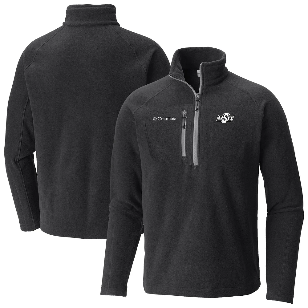 Men's Columbia Black Oklahoma State Cowboys Fast Trek III Half-Zip Fleece Jacket