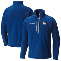 Men's Columbia Royal Pitt Panthers Fast Trek III Half-Zip Fleece Jacket