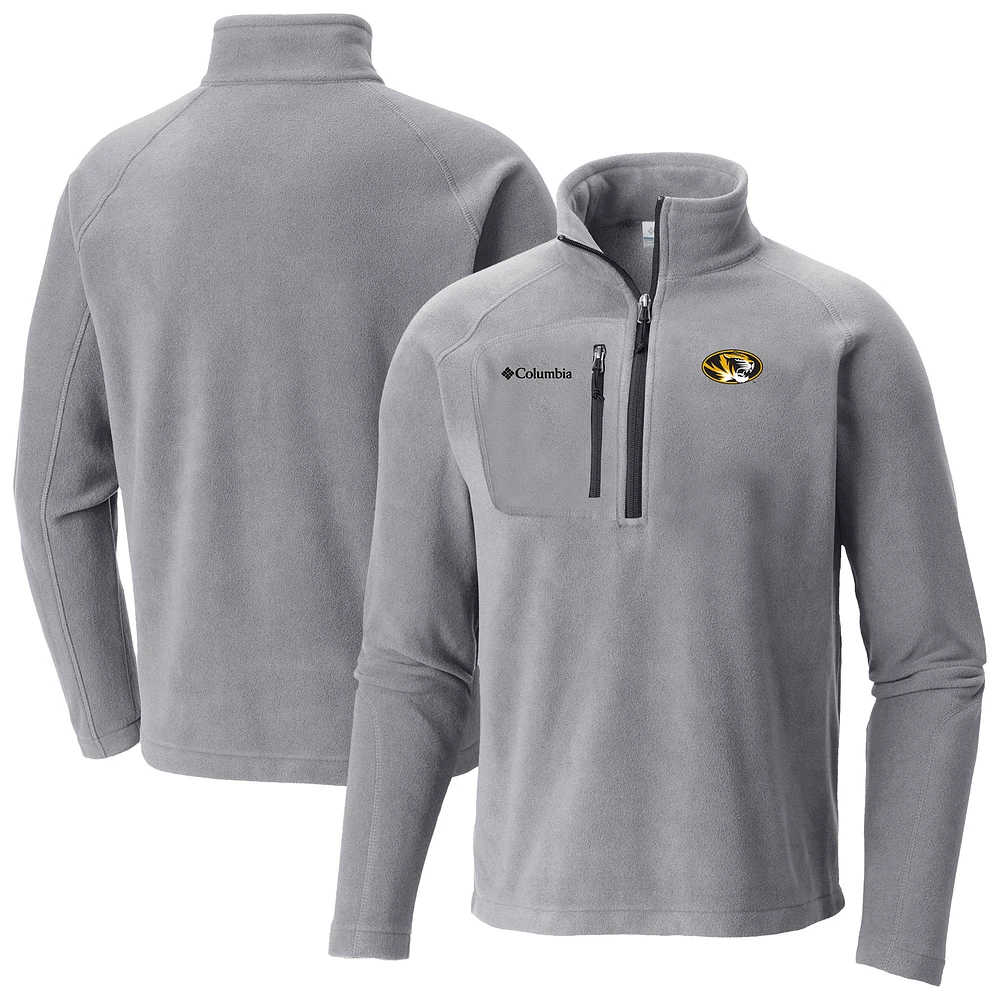Men's Columbia Gray Missouri Tigers Fast Trek III Half-Zip Fleece Jacket