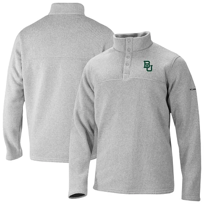 Men's Columbia Gray Baylor Bears Alto Pass Half-Snap Jacket