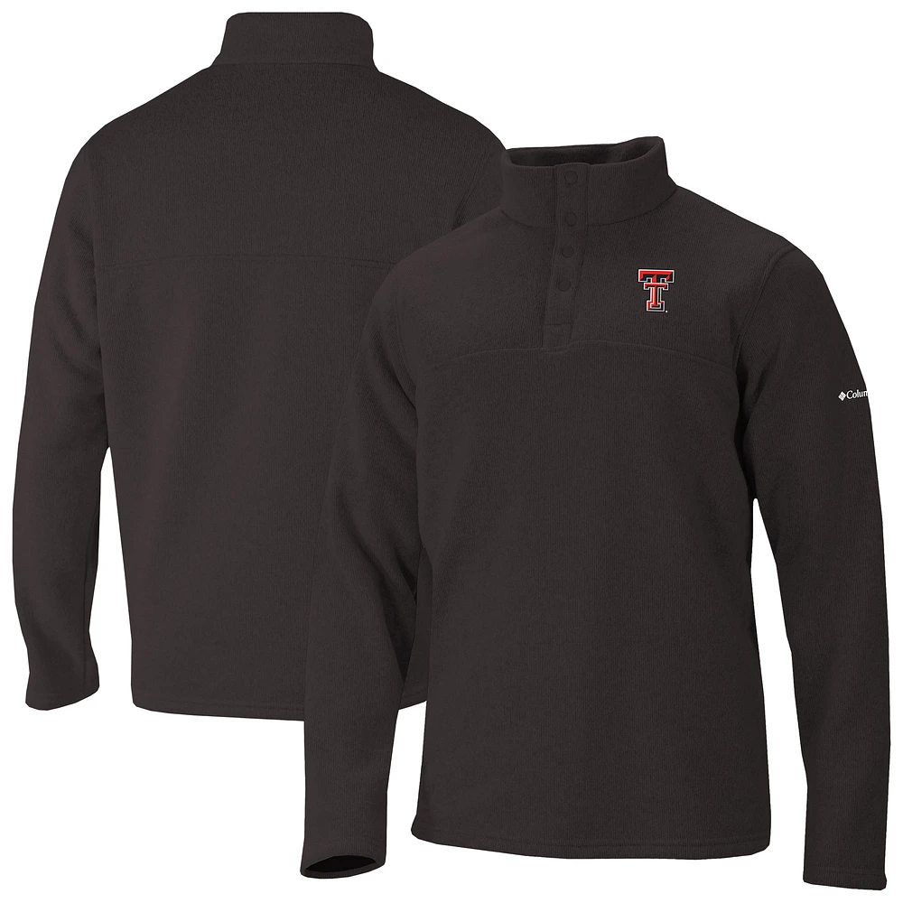 Men's Columbia Black Texas Tech Red Raiders Alto Pass Half-Snap Jacket