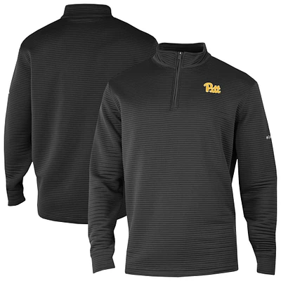 Men's Columbia Black Pitt Panthers Omni-Wick Pack It Up Quarter-Zip Top