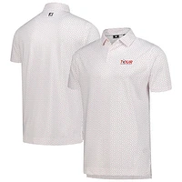 Men's FootJoy White TOUR Championship ProDry Bounce Print Stretch Pique Polo