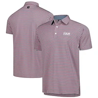 Men's FootJoy Red TOUR Championship Balance Stripe Lisle ProDry Polo