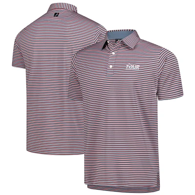 Men's FootJoy Red TOUR Championship Balance Stripe Lisle ProDry Polo