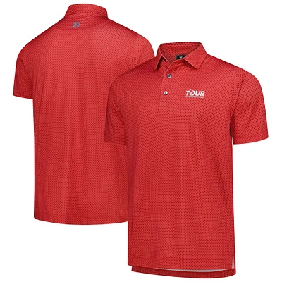 Men's FootJoy Red TOUR Championship Dot Geo Print Lisle ProDry Polo