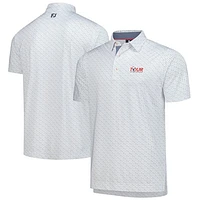 Men's FootJoy White TOUR Championship Figure Print Lisle ProDry Polo