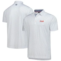 Men's FootJoy White TOUR Championship Figure Print Lisle ProDry Polo