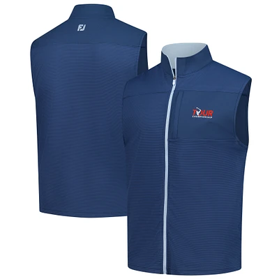 Men's FootJoy Navy TOUR Championship Ottoman Knit Full-Zip Vest