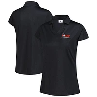 Women's FootJoy Black TOUR Championship Cap Sleeve Printed Polo