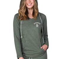 Women's Concepts Sport  Green James Madison Dukes Mainstream Terry Tri-Blend V-Neck Pullover Hoodie