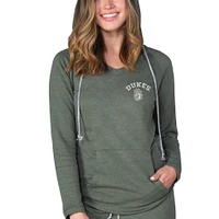 Women's Concepts Sport  Green James Madison Dukes Mainstream Terry Tri-Blend V-Neck Pullover Hoodie