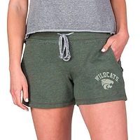 Women's Concepts Sport  Green Kansas State Wildcats Mainstream French Terry Tri-Blend Shorts