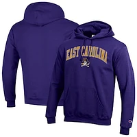 Men's Champion ECU Pirates Arch Over Logo Pullover Hoodie