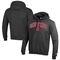 Men's Champion  Charcoal Ohio State Buckeyes Arched Logo Fleece Pullover Hoodie
