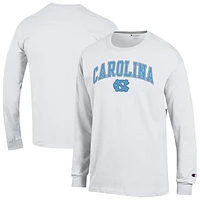 Men's Champion  White North Carolina Tar Heels Arch Over Logo Long Sleeve T-Shirt