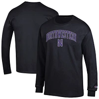 Men's Champion  Black Northwestern Wildcats Arch Over Logo Long Sleeve T-Shirt