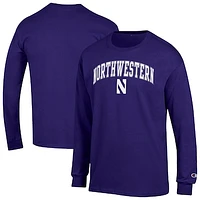 Men's Champion Northwestern Wildcats Arch Over Logo Long Sleeve T-Shirt