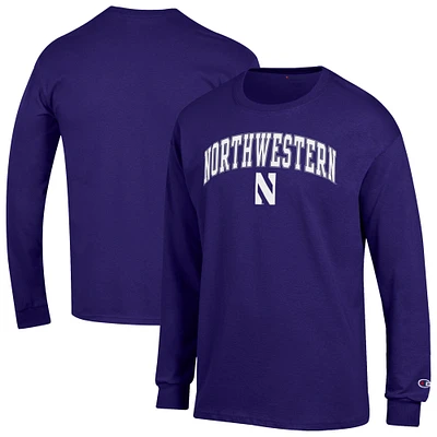 Men's Champion Northwestern Wildcats Arch Over Logo Long Sleeve T-Shirt