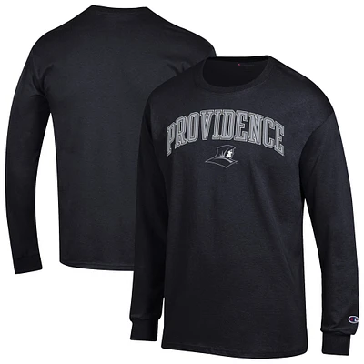 Men's Champion  Black Providence Friars Arch Over Logo Long Sleeve T-Shirt