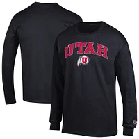 Men's Champion  Black Utah Utes Arch Over Logo Long Sleeve T-Shirt